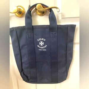Tory Burch Navy Canvas Tote Bag New In Bag